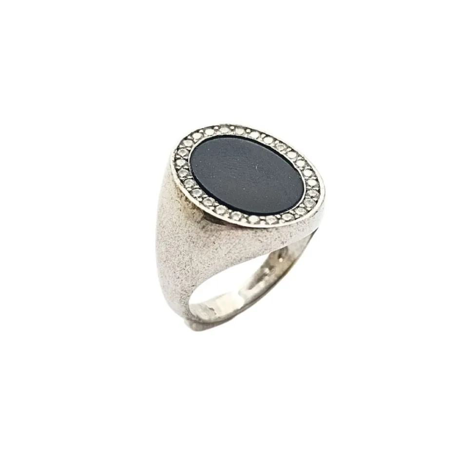 Anelli*Spadarella Gioielli Anello pietra ovale zirconi - AN675