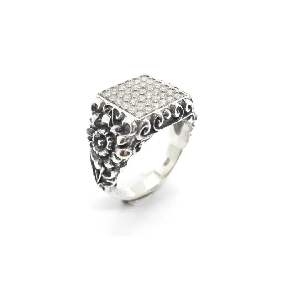 Anelli*Spadarella Gioielli Anello quadrato zirconi - AN691