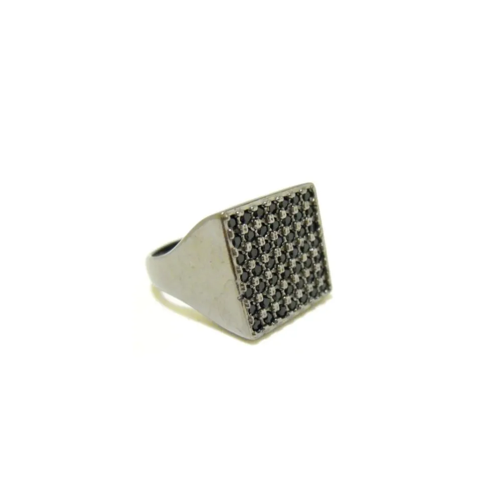 Anelli*Spadarella Gioielli Anello quadrato zirconi - AN396