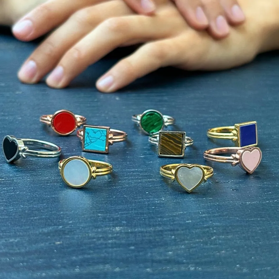 Anelli*Spadarella Gioielli Anello Rainbow quadrato - AN772