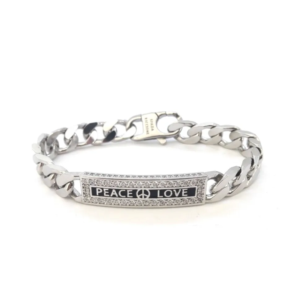 Bracciali*Spadarella Gioielli Bracciale catena Peace Love - BR531