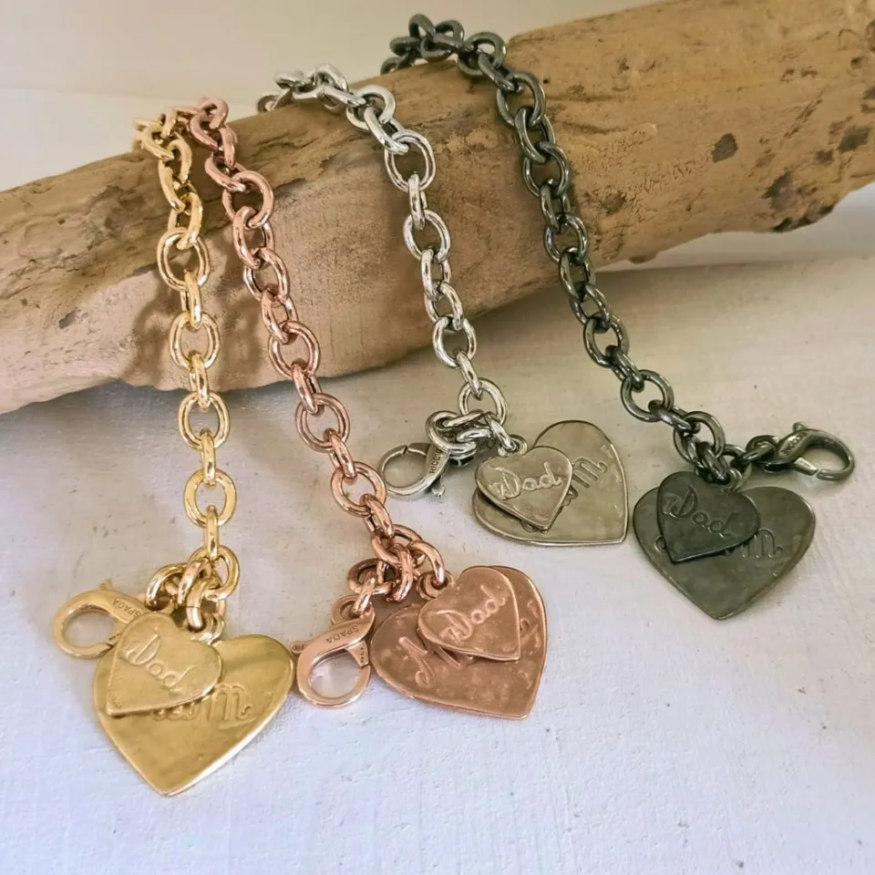 Bracciali*Spadarella Gioielli Bracciale cuori Mum & Dad - PSBR63