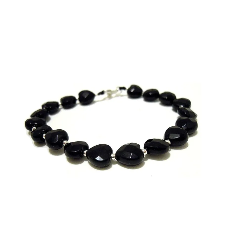Bracciali | Bracciali Spadini*Spadarella Gioielli Bracciale spadino cuori onice - SPBR264