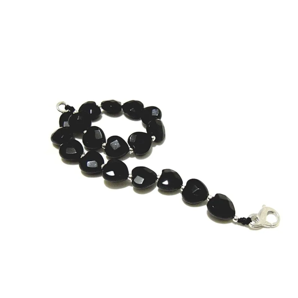 Bracciali | Bracciali Spadini*Spadarella Gioielli Bracciale spadino cuori onice - SPBR264