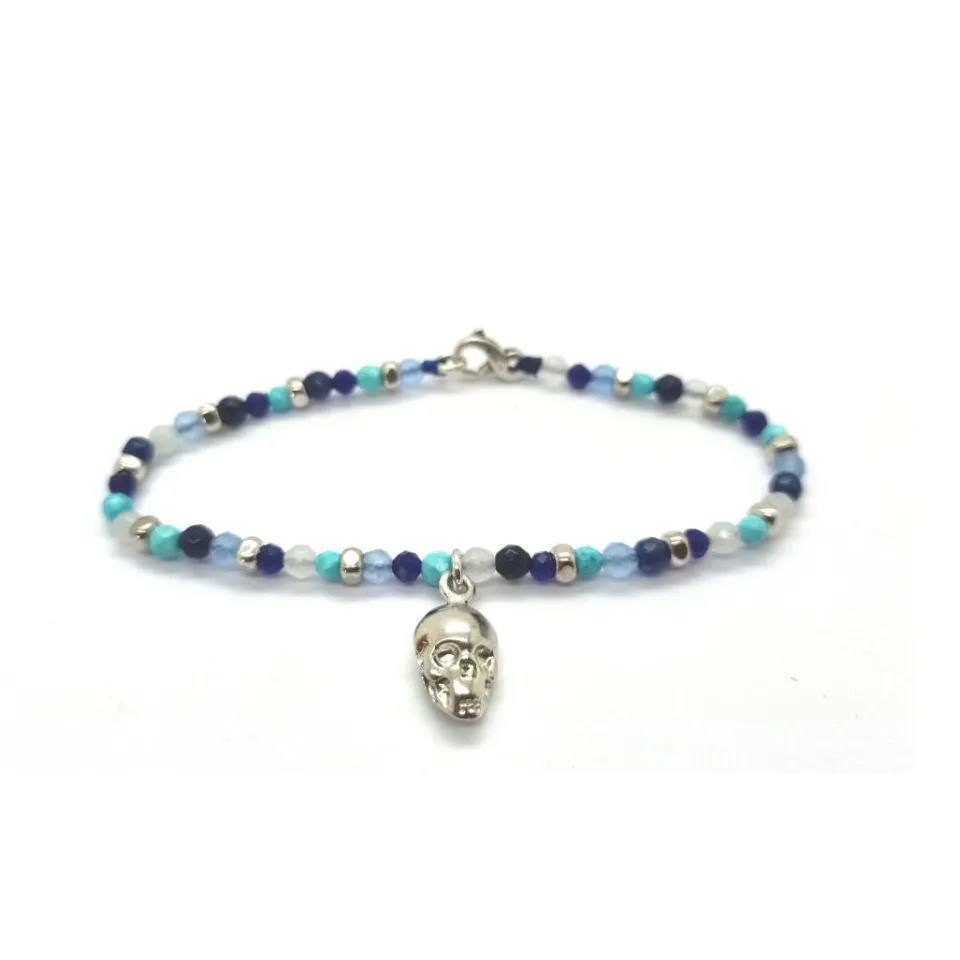 Bracciali | Bracciali Spadini*Spadarella Gioielli Bracciale spadino pietre con teschio - SPBR606