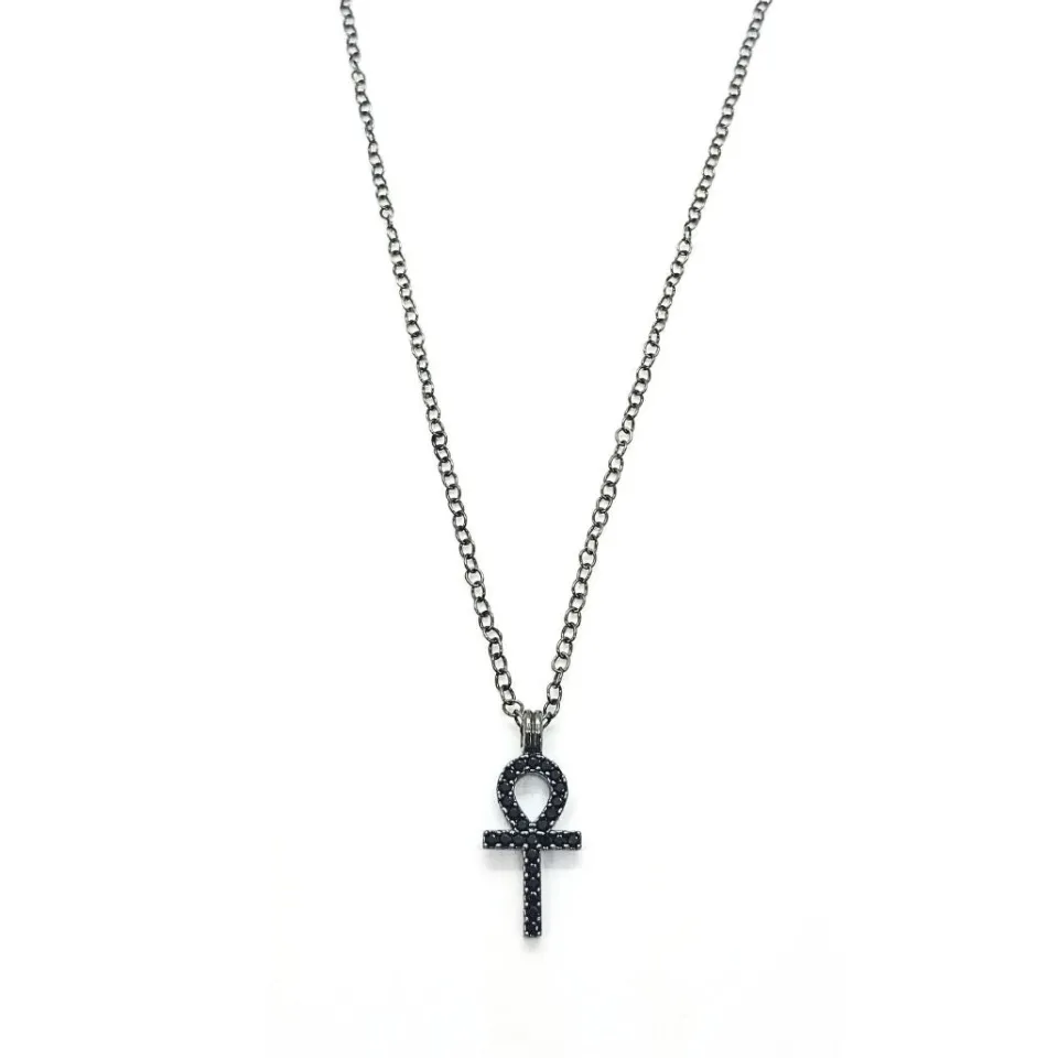 Collane*Spadarella Gioielli Collana croce ebraica zirconi - CL696