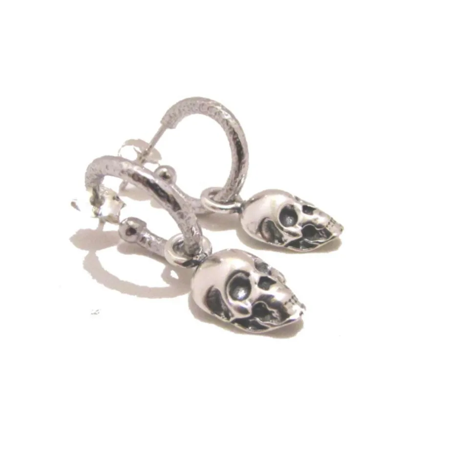 Bracciali | Orecchini*Spadarella Gioielli Orecchini a cerchio teschio - OR737