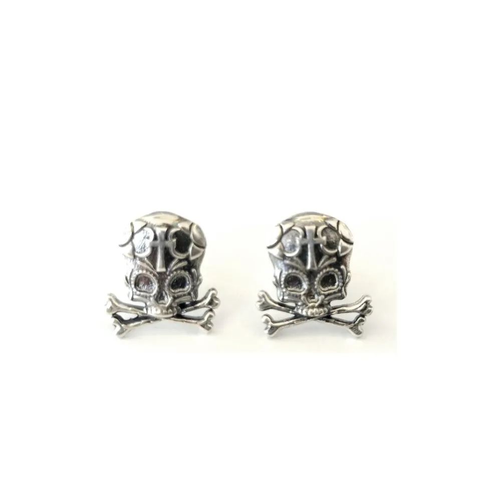 Bracciali | Orecchini*Spadarella Gioielli Orecchini a lobo teschio decorato - OR814